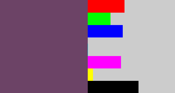 Hex color #6c4366 - dirty purple