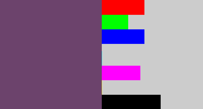 Hex color #6c436c - dirty purple