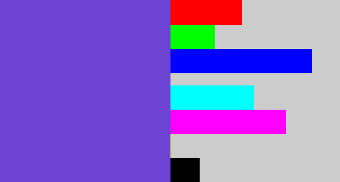 Hex color #6c43d3 - bluey purple