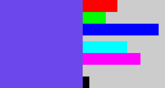 Hex color #6c47eb - bluish purple