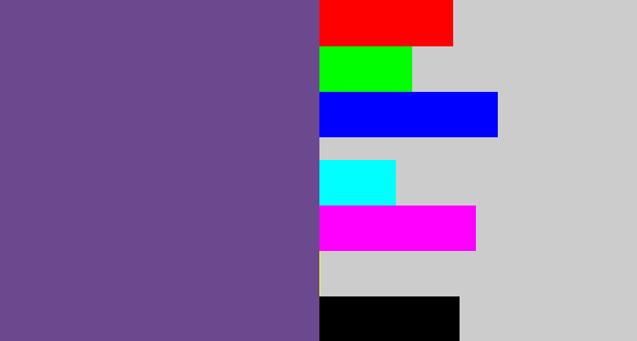 Hex color #6c498e - muted purple