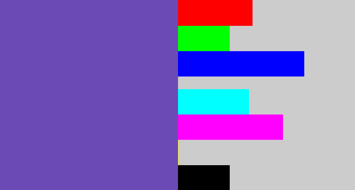Hex color #6c4ab5 - bluey purple