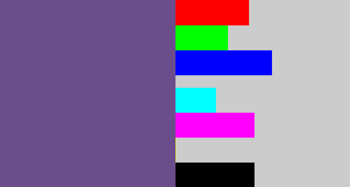 Hex color #6c4d8c - muted purple