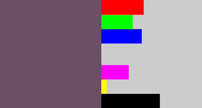 Hex color #6c4f67 - dirty purple