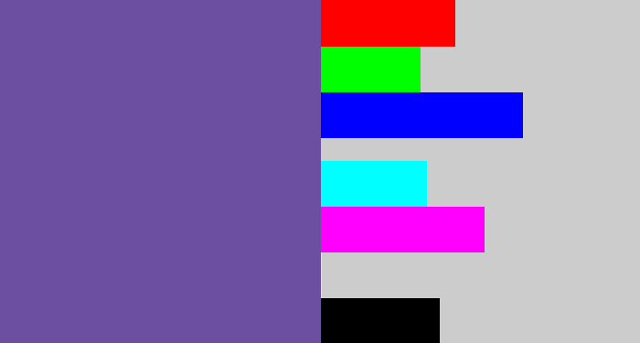 Hex color #6c4fa0 - muted purple