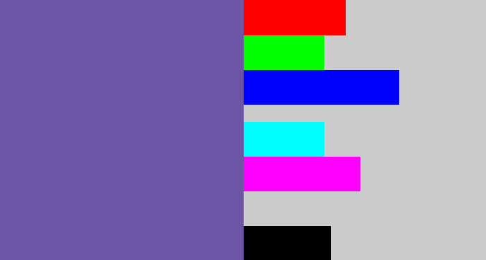 Hex color #6c55a2 - dark lavender
