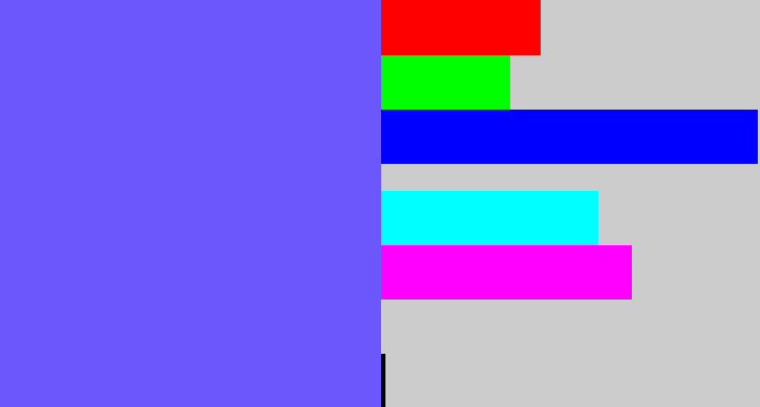 Hex color #6c57fd - purpleish blue