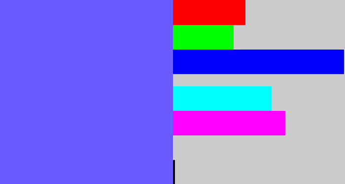 Hex color #6c59fc - purpleish blue