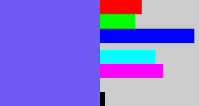 Hex color #6c5af3 - purpleish blue