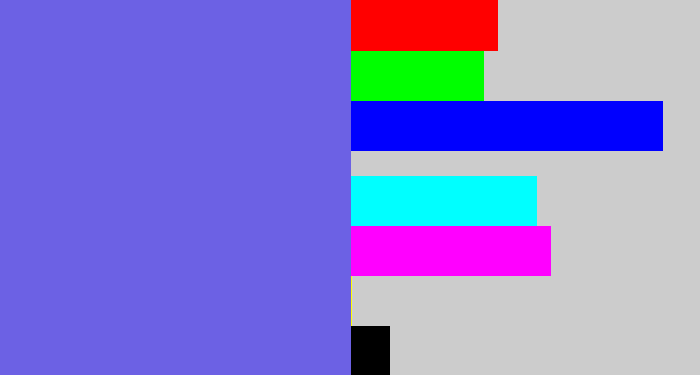 Hex color #6c61e4 - dark periwinkle