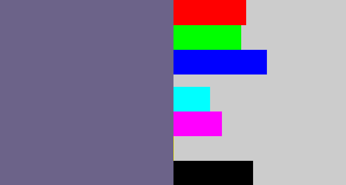 Hex color #6c6389 - purplish grey