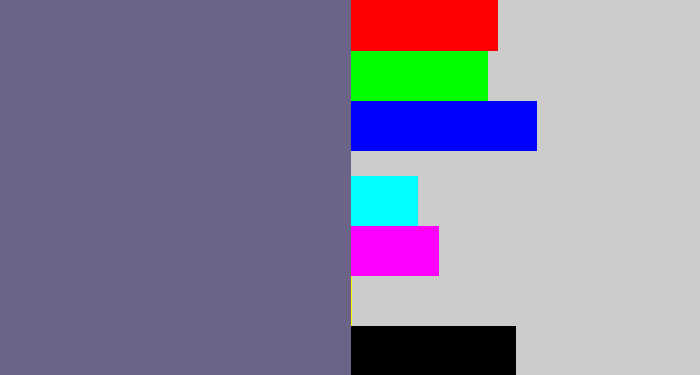Hex color #6c6486 - purplish grey