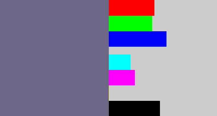 Hex color #6c6787 - purplish grey
