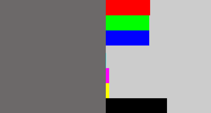 Hex color #6c6969 - slate grey
