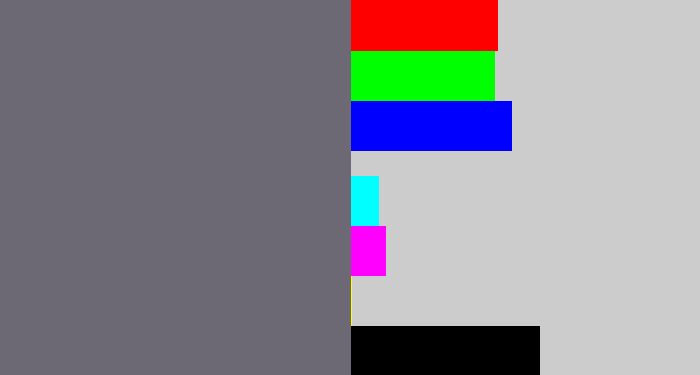 Hex color #6c6975 - purplish grey