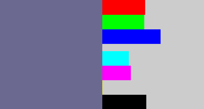 Hex color #6c6991 - grey/blue