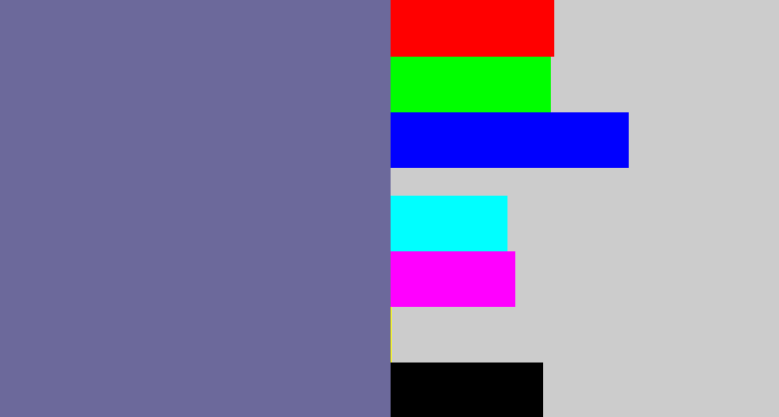 Hex color #6c699b - grey/blue