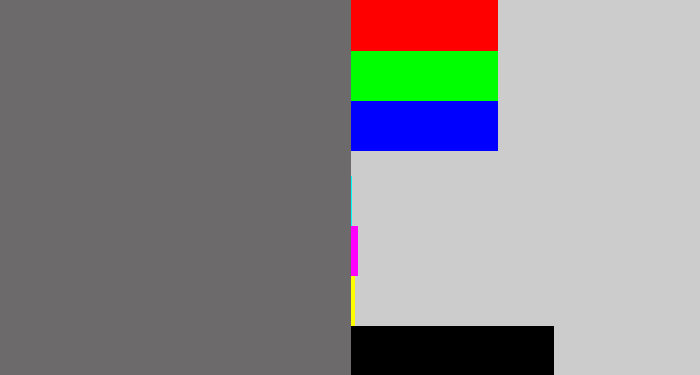 Hex color #6c6a6b - slate grey