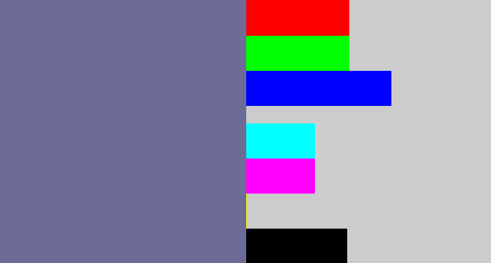 Hex color #6c6c96 - grey/blue