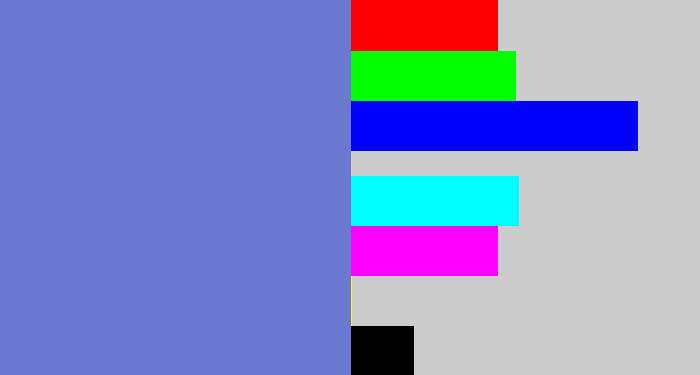 Hex color #6c79d1 - dark periwinkle