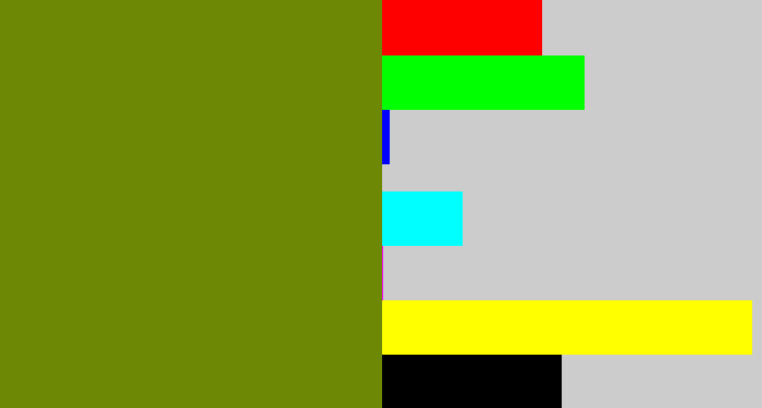 Hex color #6c8804 - dark yellow green