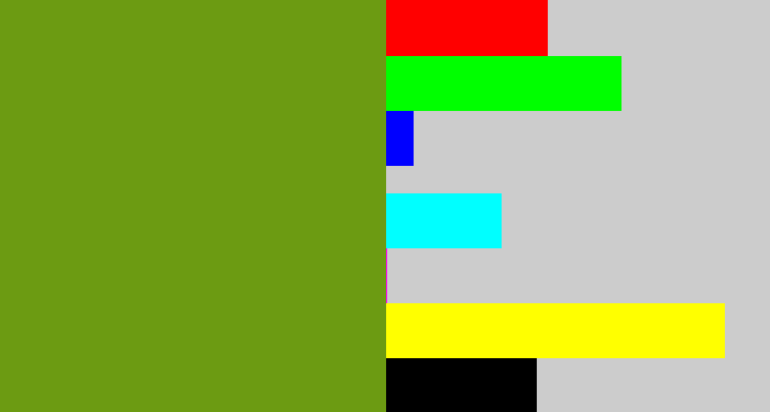 Hex color #6c9b12 - dark yellow green