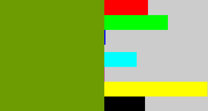 Hex color #6c9c02 - dark yellow green