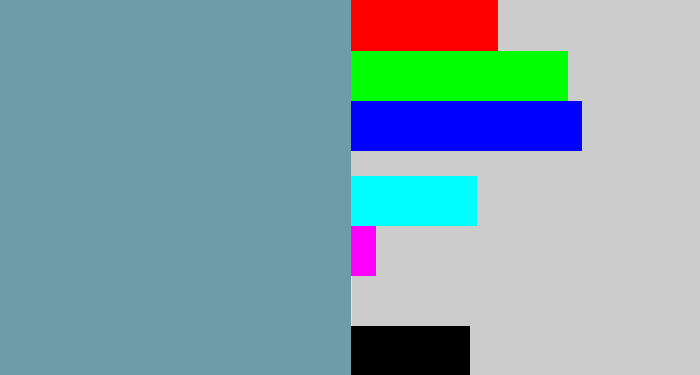 Hex color #6c9da8 - greyblue