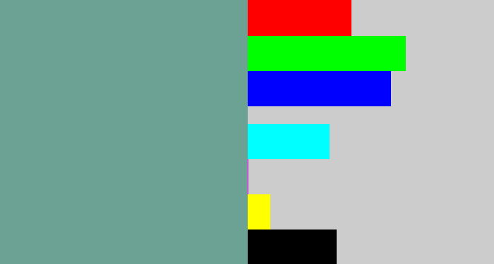 Hex color #6ca293 - greyish teal