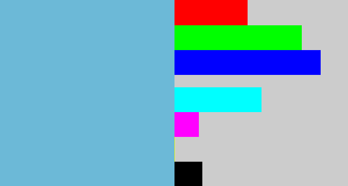 Hex color #6cb9d7 - lightblue