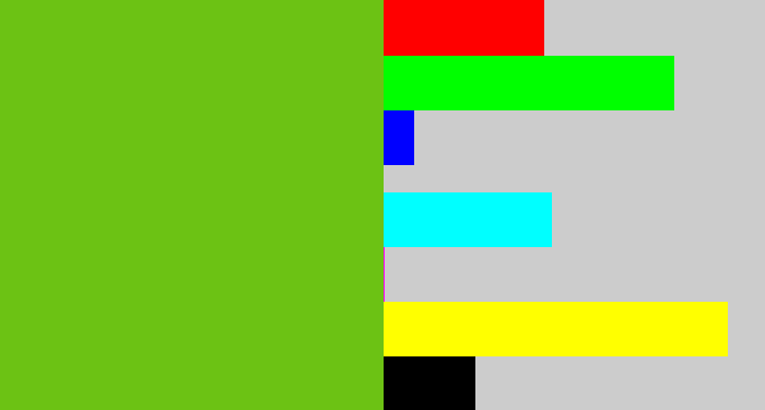 Hex color #6cc214 - apple green