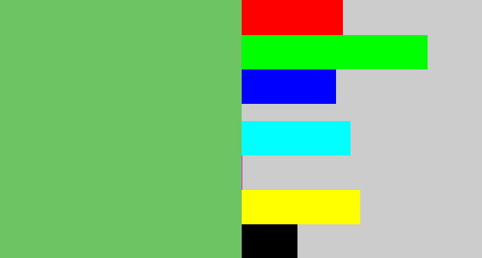 Hex color #6cc463 - boring green
