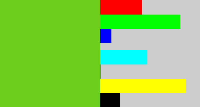 Hex color #6ccd1d - apple green