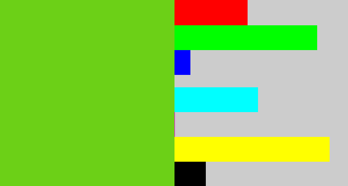 Hex color #6cd017 - apple green