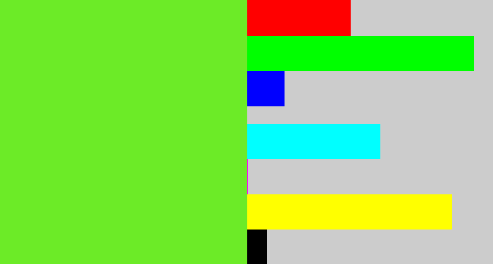 Hex color #6ceb27 - toxic green