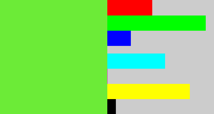 Hex color #6ceb37 - toxic green
