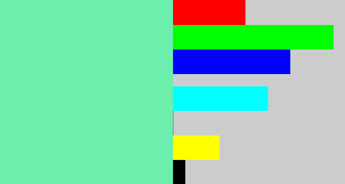 Hex color #6ceead - light greenish blue