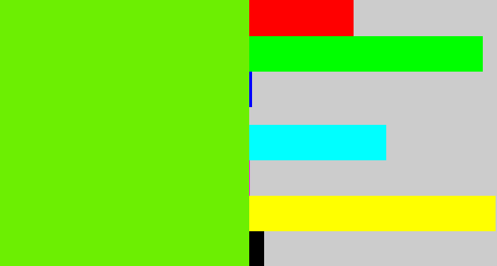 Hex color #6cef02 - bright lime green