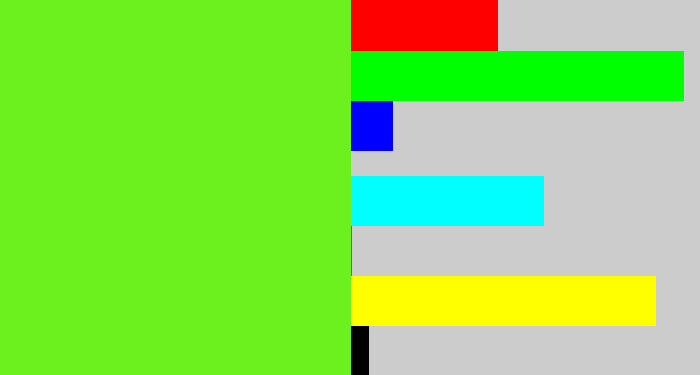 Hex color #6cf11f - toxic green