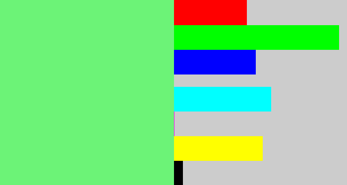 Hex color #6cf377 - lightgreen