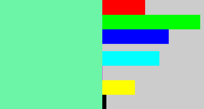 Hex color #6cf5a6 - light bluish green