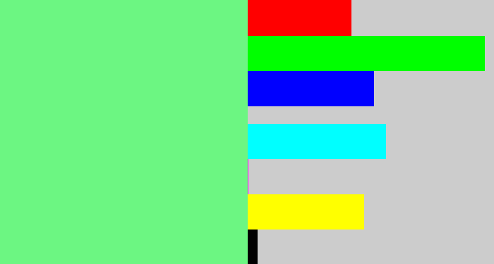 Hex color #6cf682 - lightgreen
