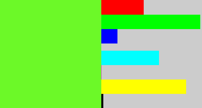 Hex color #6cf928 - toxic green