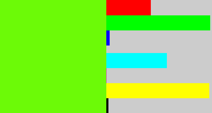 Hex color #6cfa07 - bright lime green