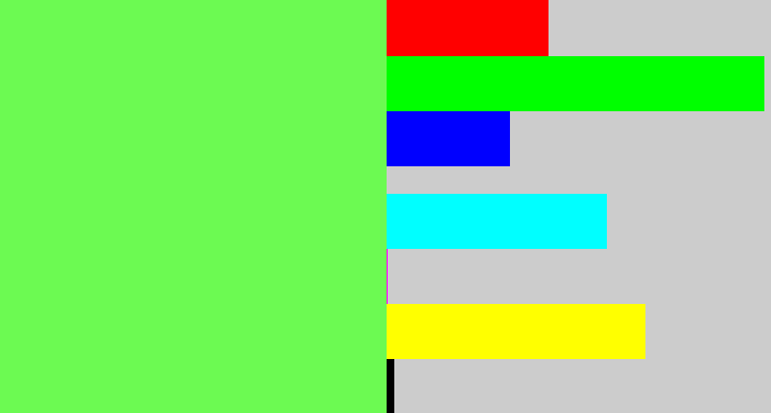 Hex color #6cfa52 - lighter green