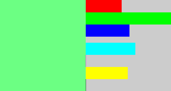 Hex color #6cff83 - lightgreen