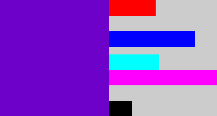 Hex color #6d01ca - violet blue