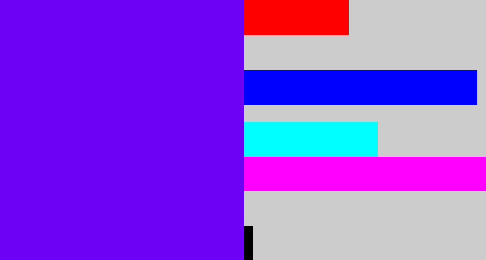 Hex color #6d01f4 - blue violet