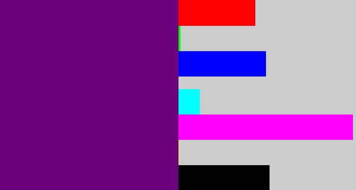Hex color #6d037c - darkish purple