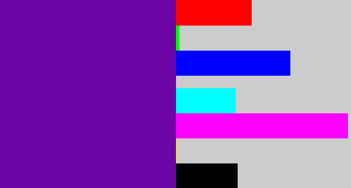 Hex color #6d04a6 - purple